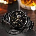 Luxury Wrist Watch Black Band Black Face